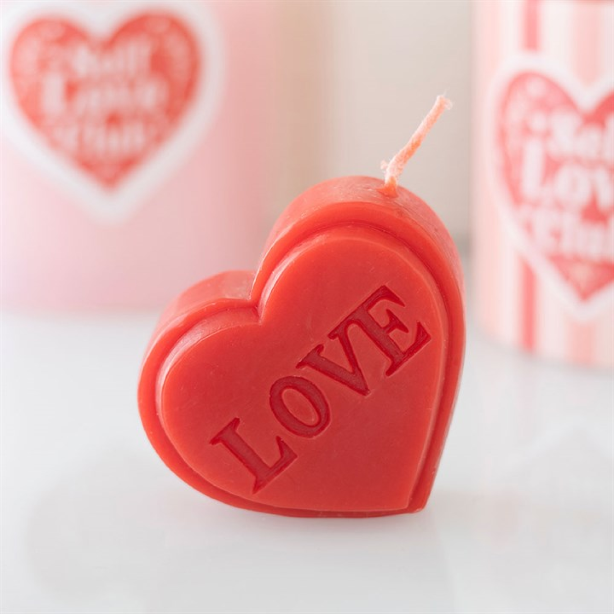 Red Love Heart Shaped Candle